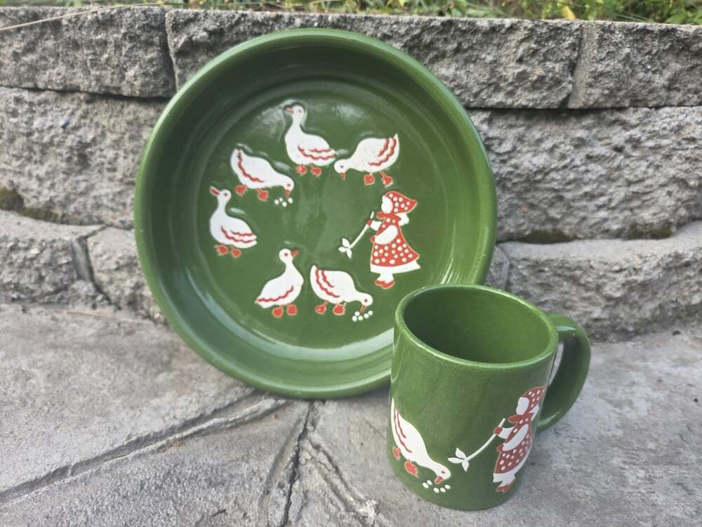 Waechtersbach Germany Goose Bowls Cottage Core Duck Country Geese 2 Bowls VTG